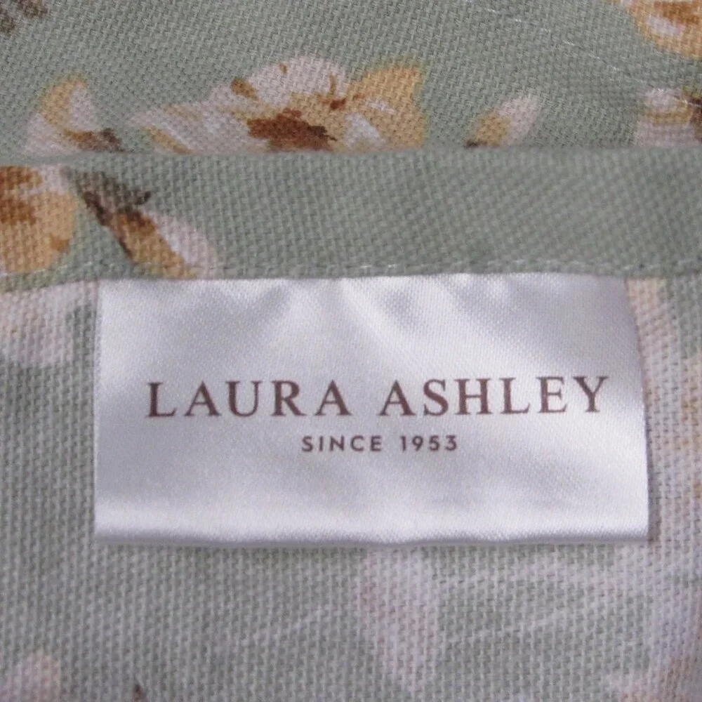 LAURA ASHLEY Chef Apron Little Darlings Green Brown Shabby Floral One Size ⭐